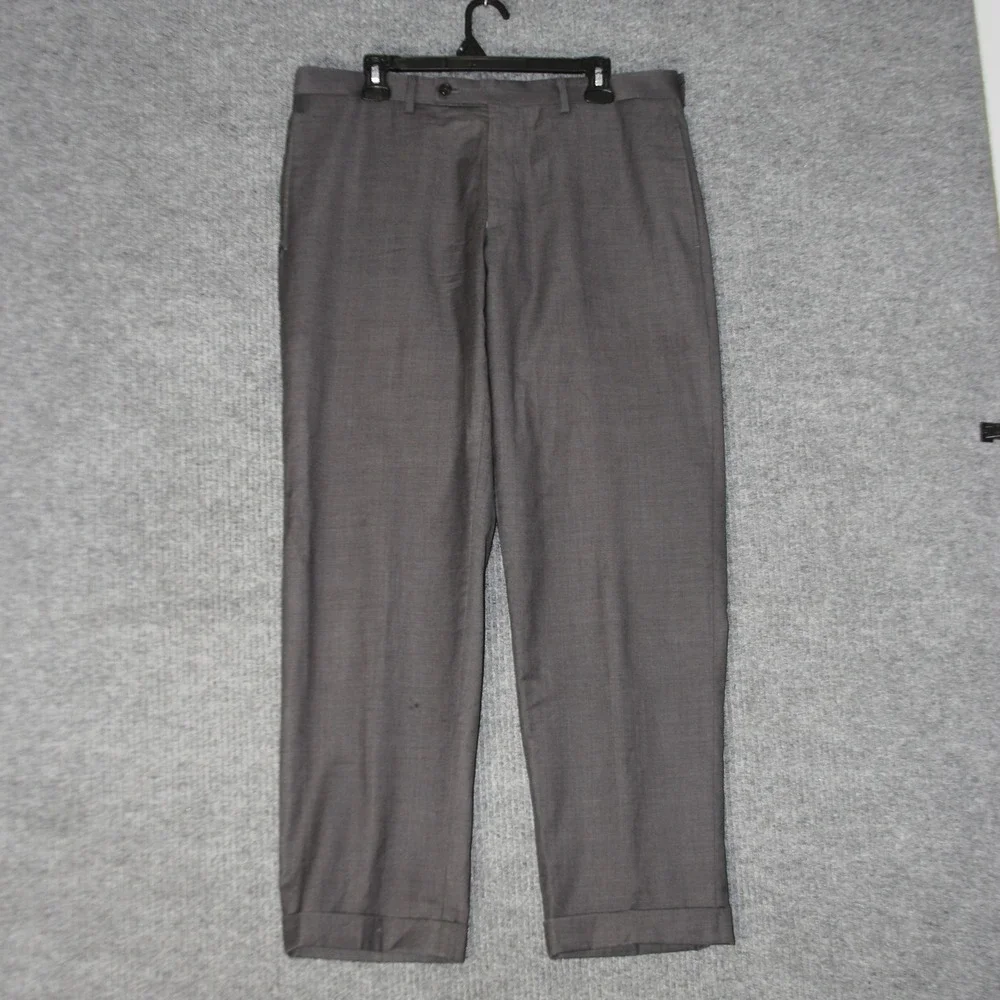 Ralph Lauren Reserve Dress‎ Pants Mens 33R Gray Wool Flat Front Cuffed RN90735
